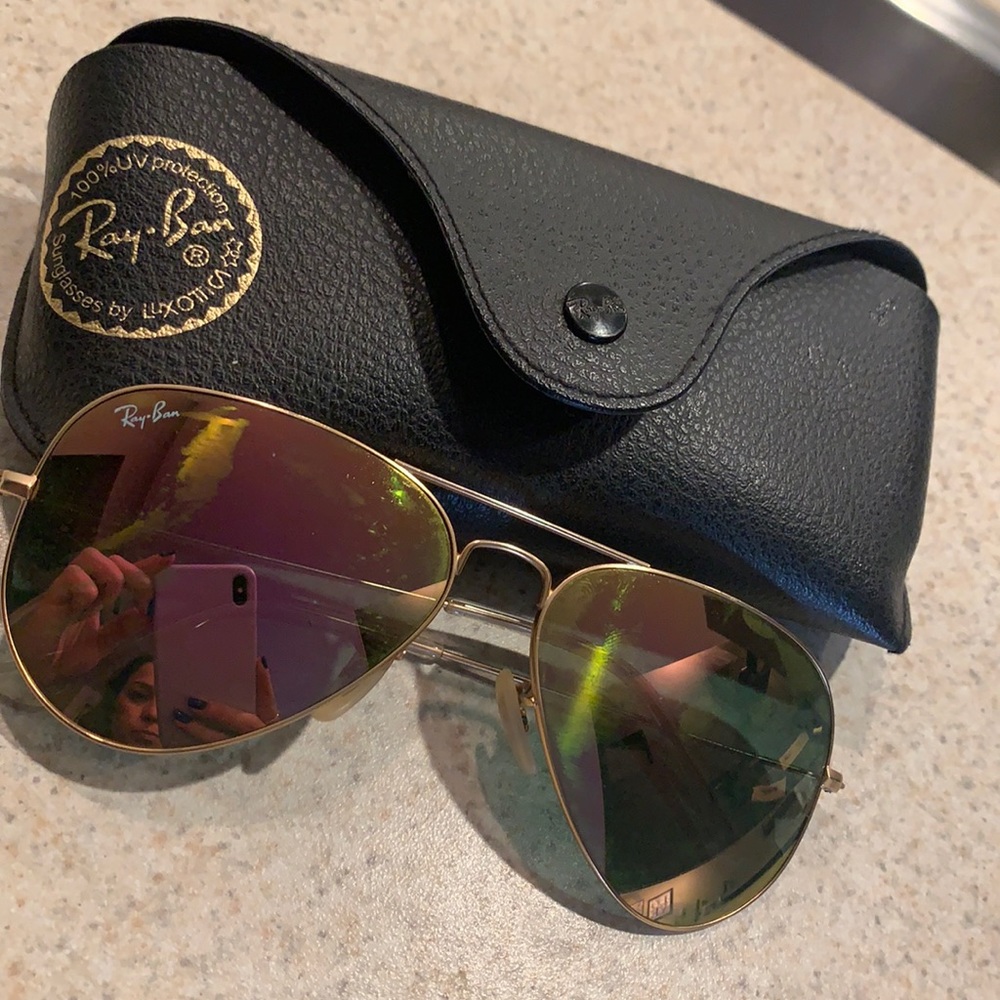 Ray Ban pink mirrored aviators